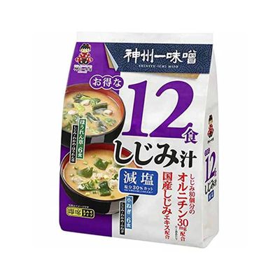 Miyasaka Instant Miso Soup with Clams, Less Sodium (12 miso soup packets), Made in Japan