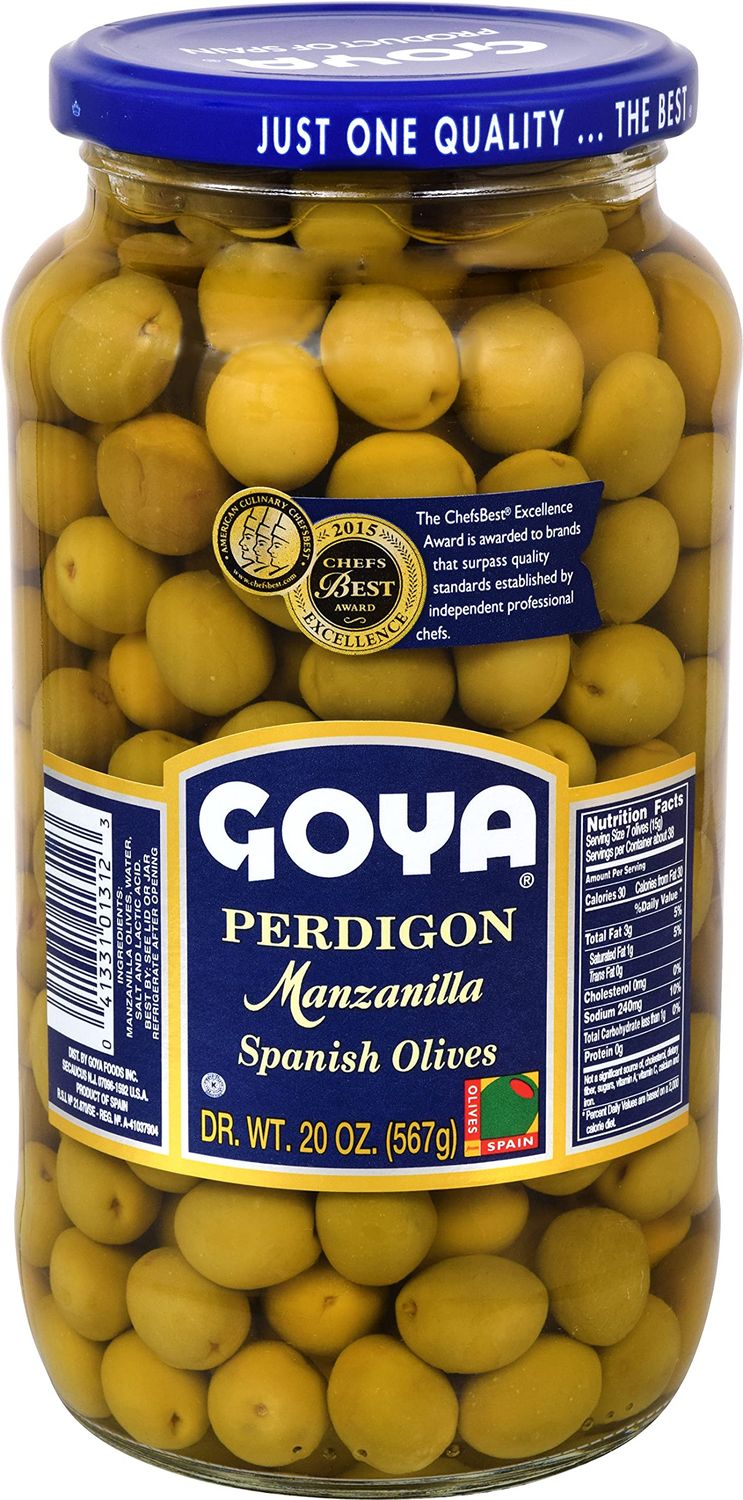 Goya Perdigon Manzanilla Spanish Olives, 20 Ounce