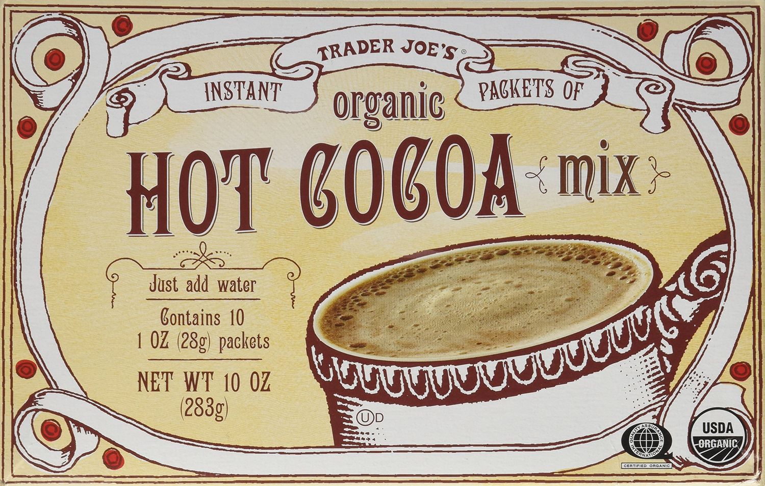 Trader Joe&#39;s Organic Hot Cocoa Mix 10 oz Instant Packets (2 Boxes)