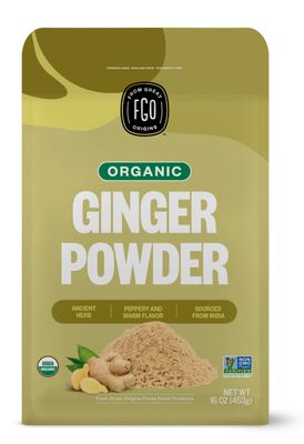 FGO Organic Ginger Powder, Imported from India, 16oz, Packaging May Vary (Pack of 1)