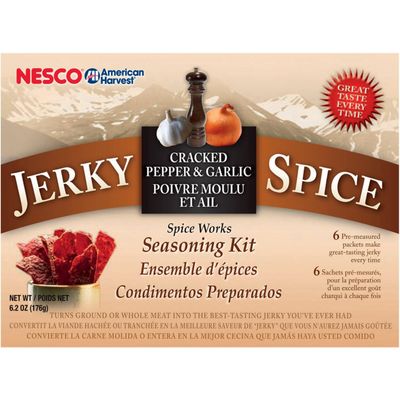 Nesco BJG-6, Jerky Spice Works, Cracked Pepper &amp; Garlic Flavor, 6 Piece Set
