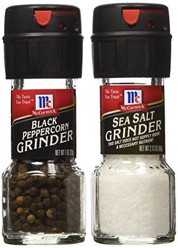 Seasoning Bundle - 2 Items: McCormick Sea Salt Grinder 2.12 Oz. &amp; Black Peppercorn Grinder 1.0 Oz