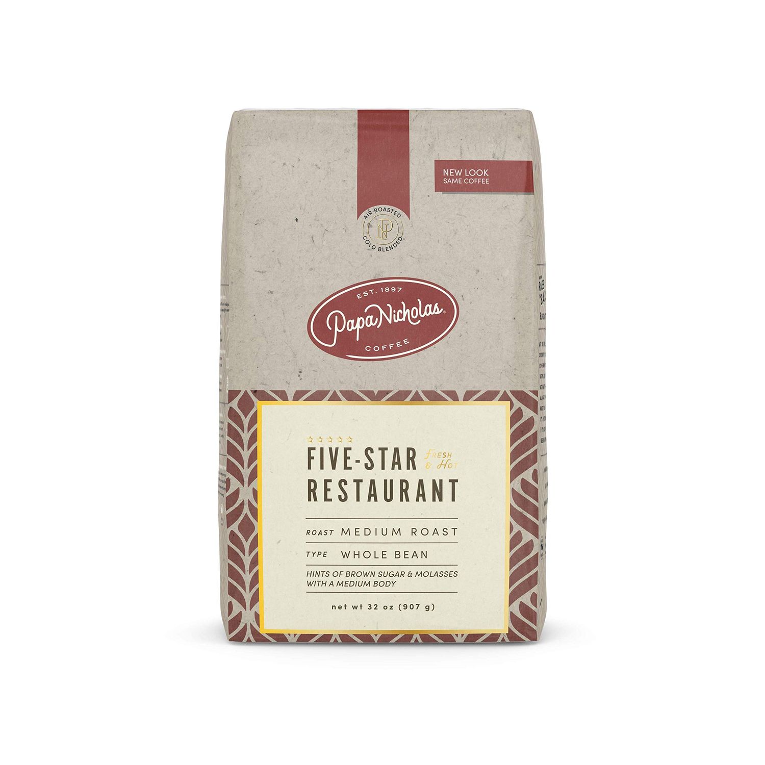 PapaNicholas Coffee Whole Bean Coffee, 5-star Restaurant Blend, 2 Pound