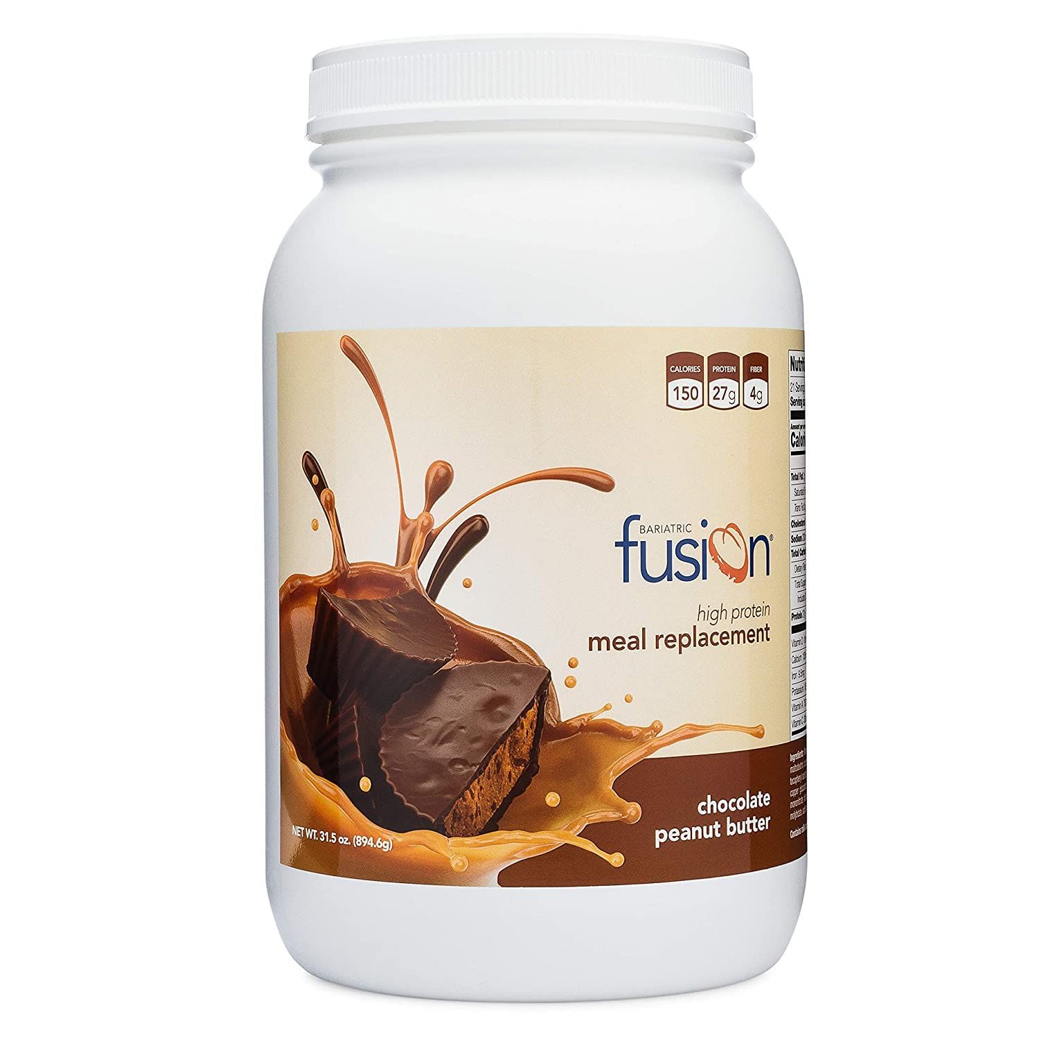 Bariatric Fusion Meal Replacement Protein 21 Serving Tub Chocolate Peanut Butter for Bariatric Surgery Patients Including Gastric Bypass &amp; Sleeve Gastrectomy