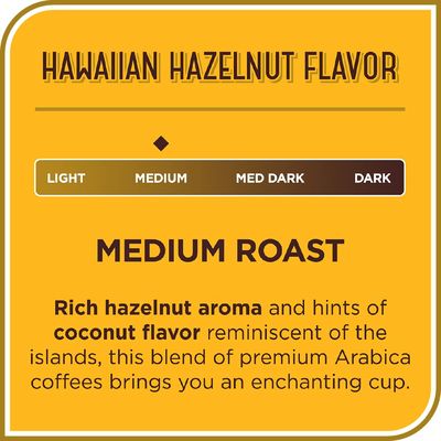 Don Francisco's Hawaiian Hazelnut Medium Roast Coffee Pods - 24 K-Cup Compatible Single-Serve Pods - 100% Arabica Coffee with Coconut Flavor - Recyclable through Terracycle