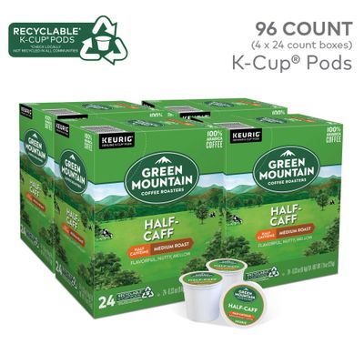 Green Mountain Coffee Roasters Half Caff Coffee, Keurig Single-Serve K-Cup pods, Medium Roast, 96 Count