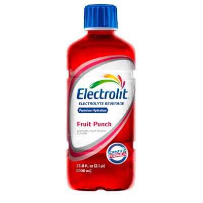 Electrolit Hydration Electrolyte Drinks, Sports Beverages with Electrolytes, Magnesium, Calcium &amp; Potassium, Recovery Drink for Post Workout, 6 Pack (Fruit Punch)
