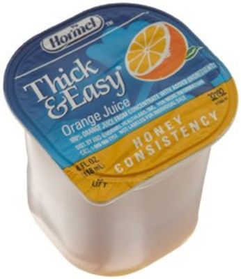 Hormel Thick &amp; Easy Orange Juice Honey Consistency or IDDSI Level 3 4 ounce (Pack of 24)