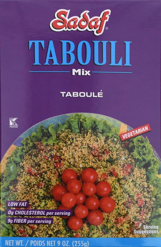 Sadaf Tabouli Mix - Classic Middle Eastern Dish - Vegetarian Tabouleh - Traditional &amp; Healthy Meal - No MSG - No Artificial Coloring - Kosher - 9 Oz Box