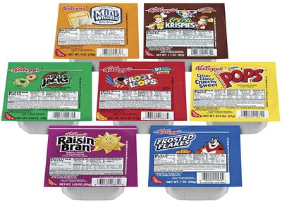 Kellogg&#39;s Portable Cereal Variety Pack - 9 Assorted Flavors Family Favorite Breakfast Cereals, 96 Count, Set