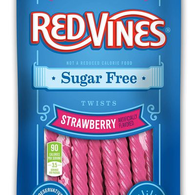 Red Vines Sugar Free Licorice, Strawberry Flavor, Soft &amp; Chewy Candy Twists, 5oz Bags (12 Pack)