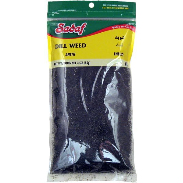 Sadaf Dill Weed - Dried Dill Weed for Food Flavoring &amp; Seasoning - Dry Dill Herb for Pickling - Seasoning &amp; Spices - Kosher &amp; Vegetarian - 3 Oz Resealable Bag