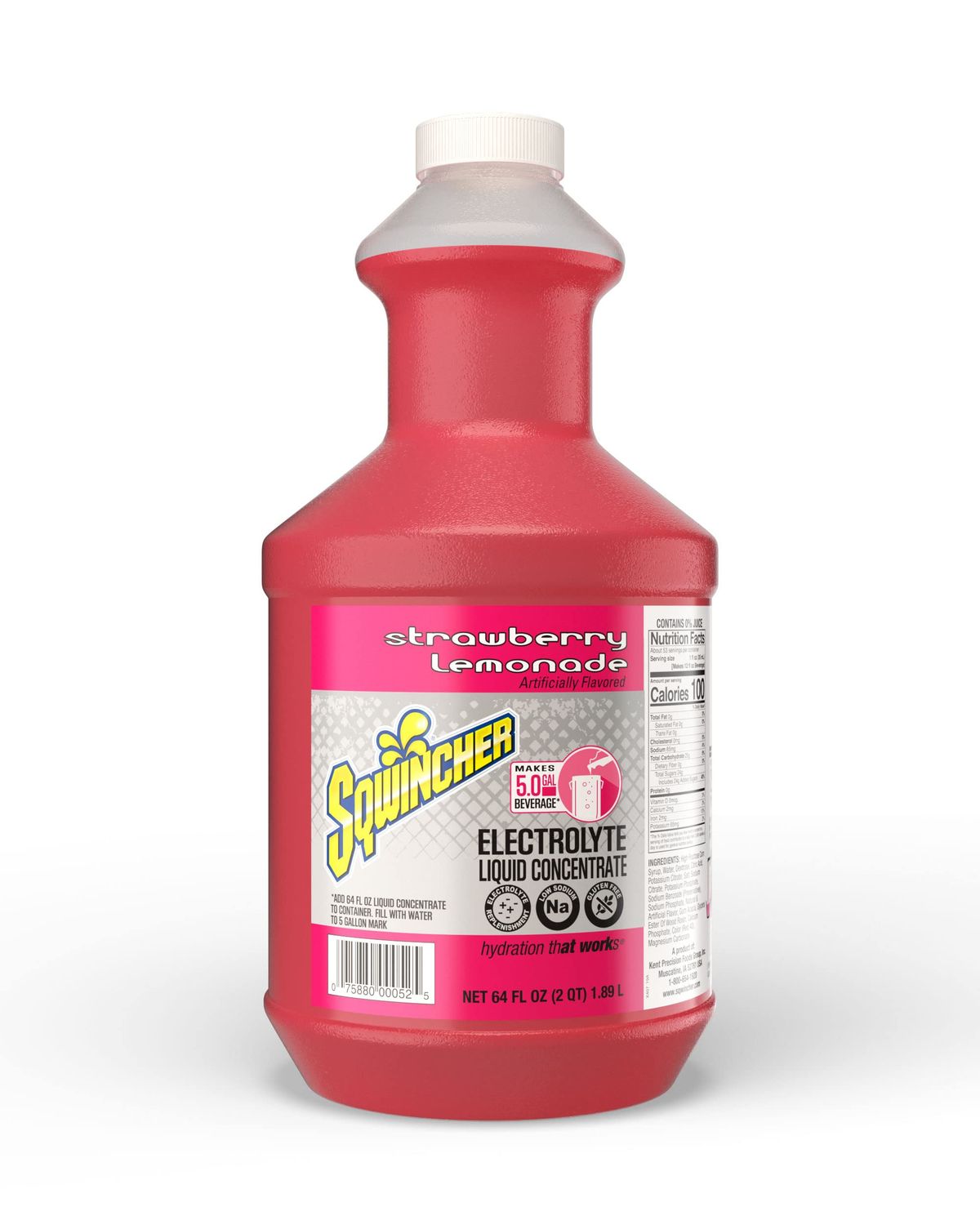 Sqwincher Liquid Concentrate, Strawberry Lemonade, 64 fl oz (Pack of 6)