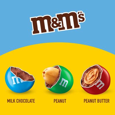 M&amp;M'S Peanut, Peanut Butter &amp; Milk Chocolate Variety Pack Full Size Milk Chocolate Candy Assortment, 30.58 oz 18 ct