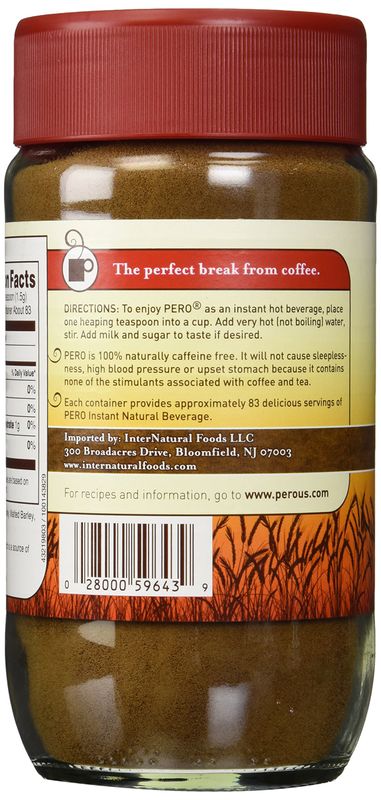 Pero Coffee Substitute Instant Beverage Jars, 4.4 oz
