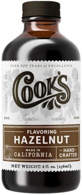 Cook&#39;s, Pure Hazelnut Flavor, Perfect for Baking and Cooking, Certified Kosher, Gluten Free, Allergen Free, Vegan, 8 oz