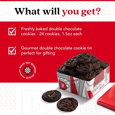 David's Cookies 2lbs Double Chocolate Chunk Fresh Baked Cookies - Handmade and Gourmet Cookies - Delectable and Made with Premium Ingredients - Cookie Gift Basket - Great Gift For All Occasions