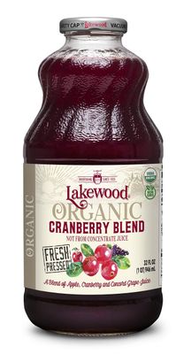 Lakewood Organic Cranberry Juice Blend, 32-Ounce Bottles (Pack of 6)