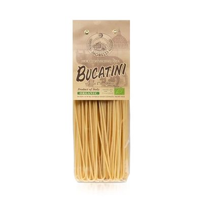 Morelli Bucatini Pasta Noodles - Premium Organic Italian Pasta from Italy - Handcrafted, Family Owned Gourmet Pasta Brand - Durum Wheat Semolina Pasta 17.6oz / 500g