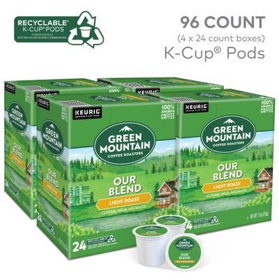 Green Mountain Coffee Roasters Our Blend Keurig Single-Serve K-Cup Pods, Light Roast Coffee, 96 Count (4 Packs of 24)