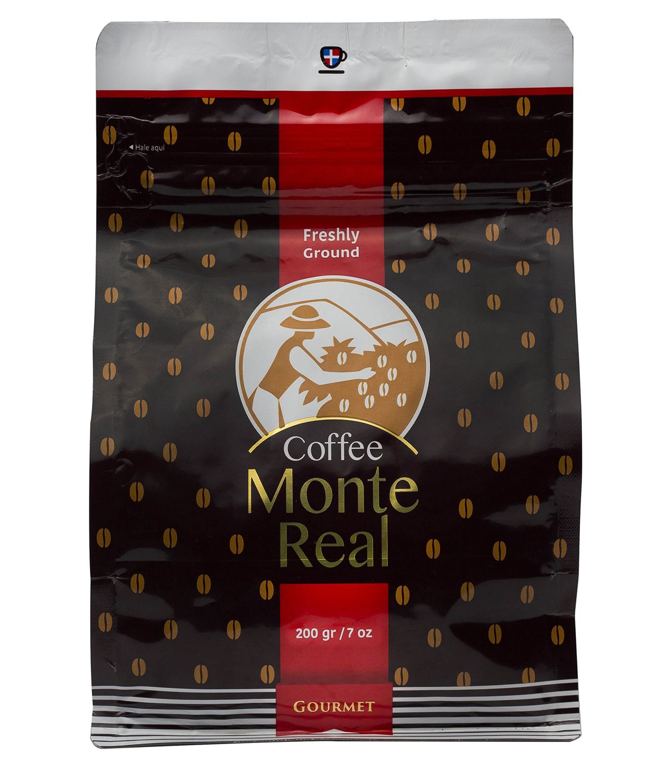 Monte Real Gourmet Arabica Coffee - Dominican Premium Ground Roasted w/ delicious Dominican Cacao Flavor, 200 gr