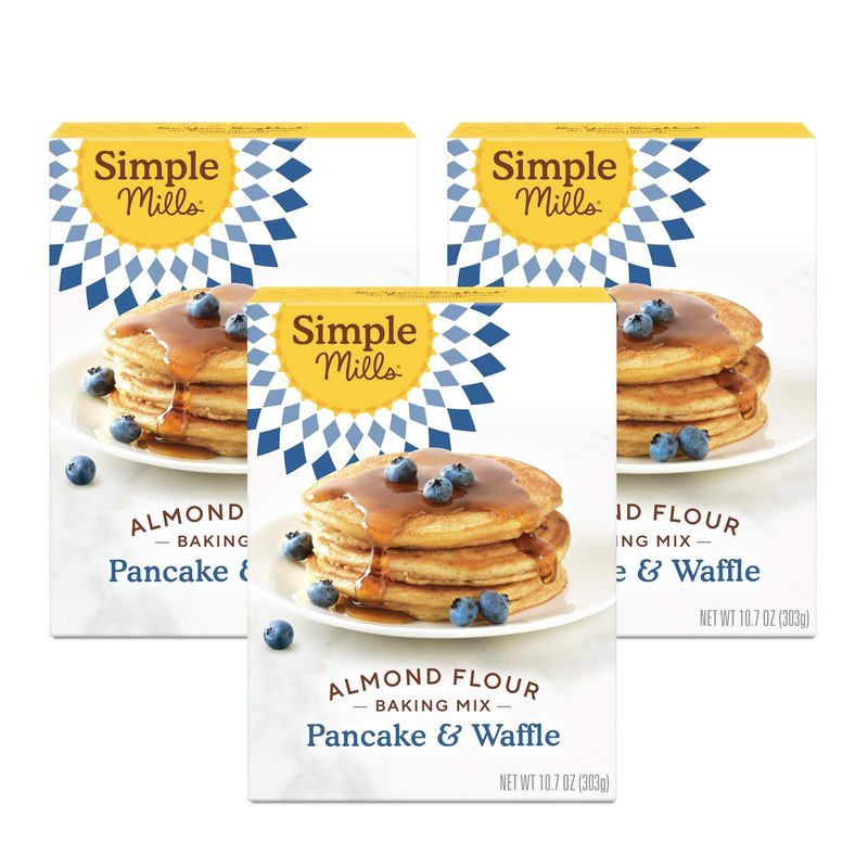 Simple Mills Almond Flour Pancake &amp; Waffle Mix, Original - Gluten Free, Plant Based, Paleo Friendly, Breakfast 10.7 Ounce (Pack of 3)