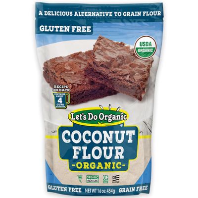 Let&#39;s Do Organic Coconut Flour  For Baking, Wheat Flour Alternative, High in Fiber &amp; Protein, Gluten Free, Non-GMO Project Verified, USDA Organic  16 Oz (Pack of 6)