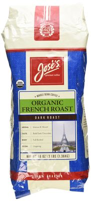 Jose&#39;s Gourmet Coffee Organic French Roast Whole Bean Coffee 3 Lbs/ 48 Oz