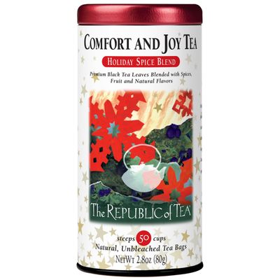 The Republic of Tea - Comfort and Joy Tea, Holiday Spice Blend, 50 Tea Bags, Naturally Caffeinated