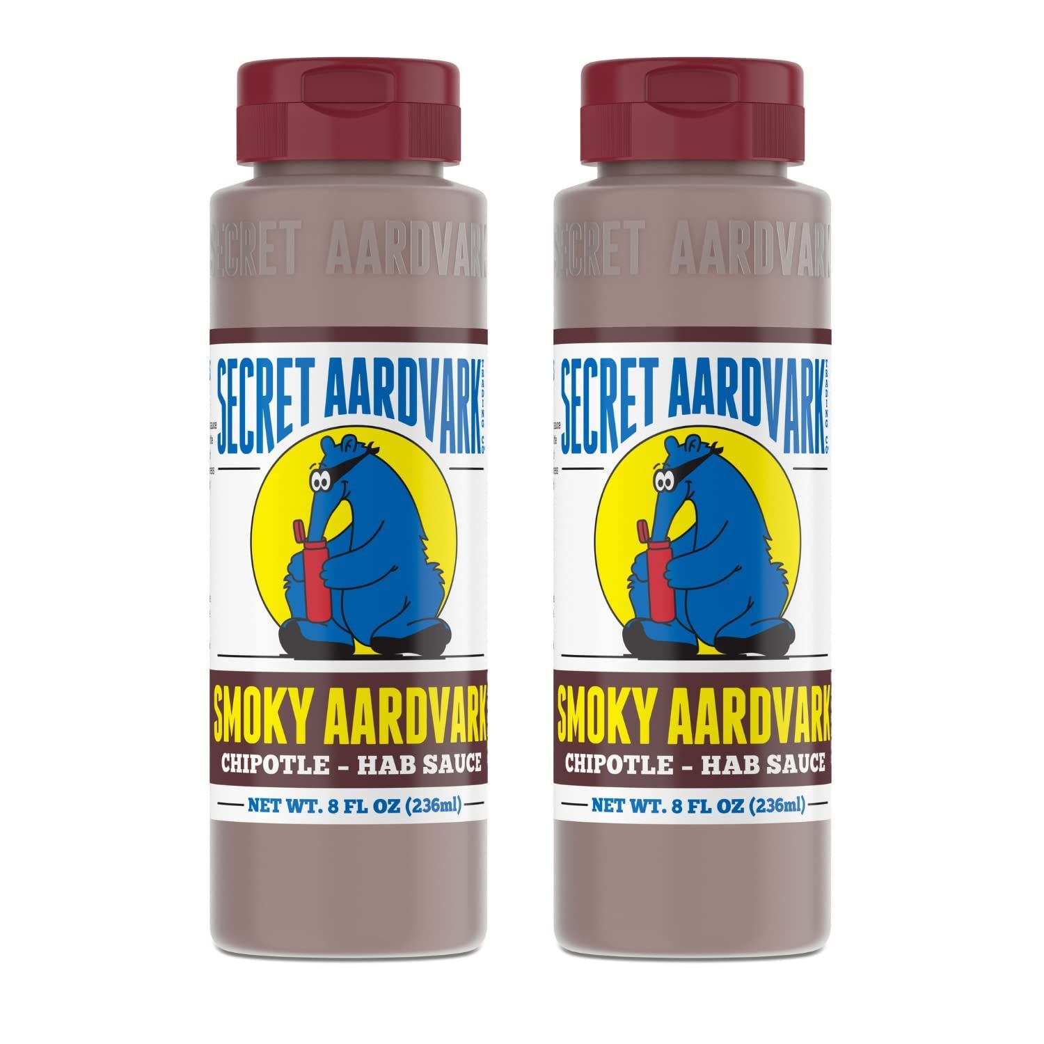 Secret Aardvark Smoky Chipotle Hot Sauce - Chipotle Peppers &amp; Roasted Habaneros, Mild Hot Sauce, Non-GMO, Low Sugar, Low Carb, Hot Sauce &amp; Marinade - 8 fl oz 2 Pack