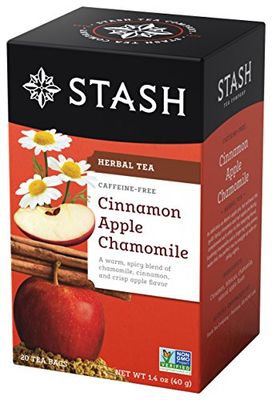 Stash Tea Cinnamon Apple Chamomile Herbal Tea - Naturally Caffeine Free, Non-GMO Project Verified Premium Tea with No Artificial Ingredients, 20 Count (Pack of 6) - 120 Bags Total