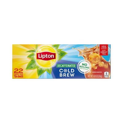 Lipton Decaffeinated Cold Brew Family Size Iced Tea Bags, Unsweetened, 22 Count (Pack of 3)