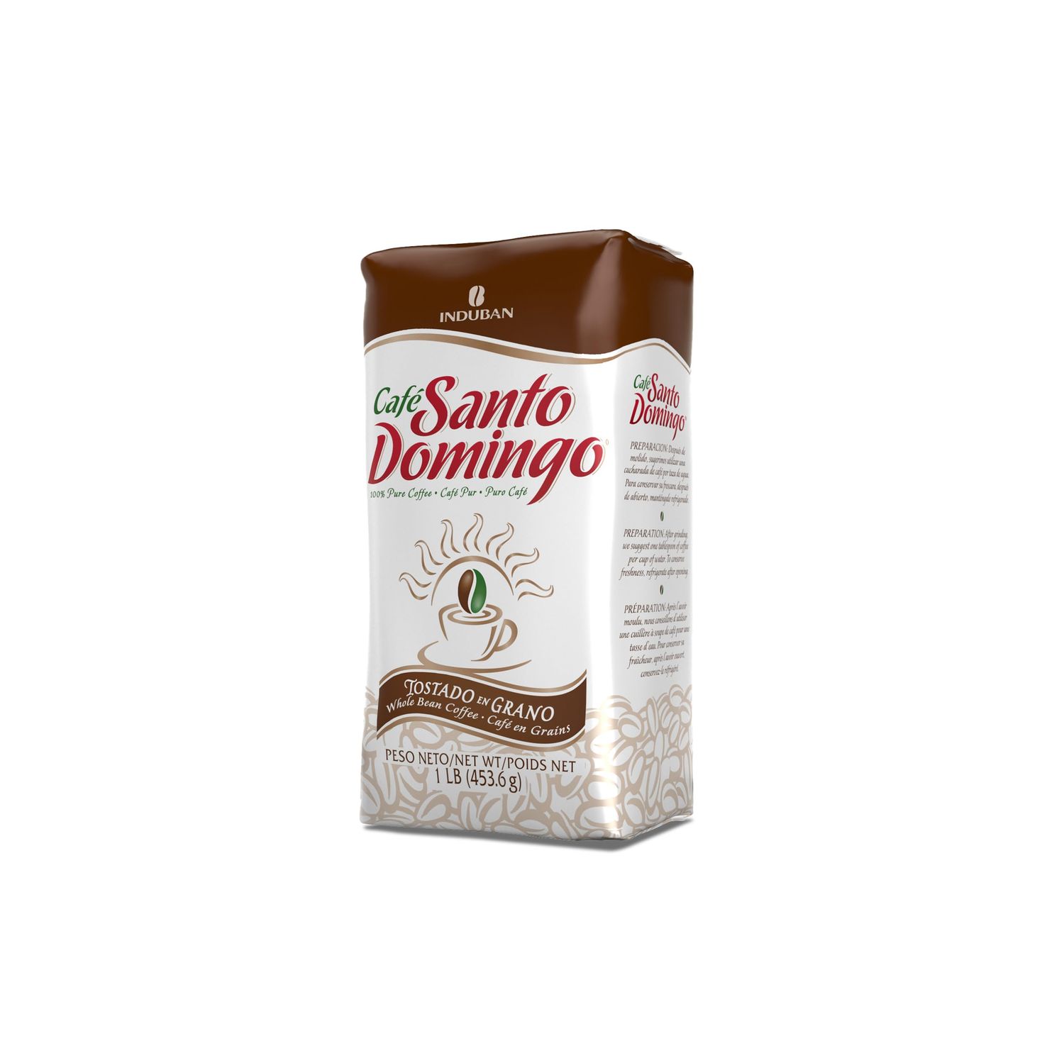 Caf Santo Domingo, 16 oz Bag, Whole Bean Coffee, Medium Roast - Product from the Dominican Republic (Pack of 1)