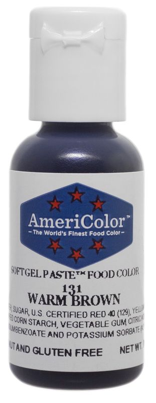 AmeriColor, Warm Brown, 0.75 Ounce Bottle, Soft Gel Paste Food Color