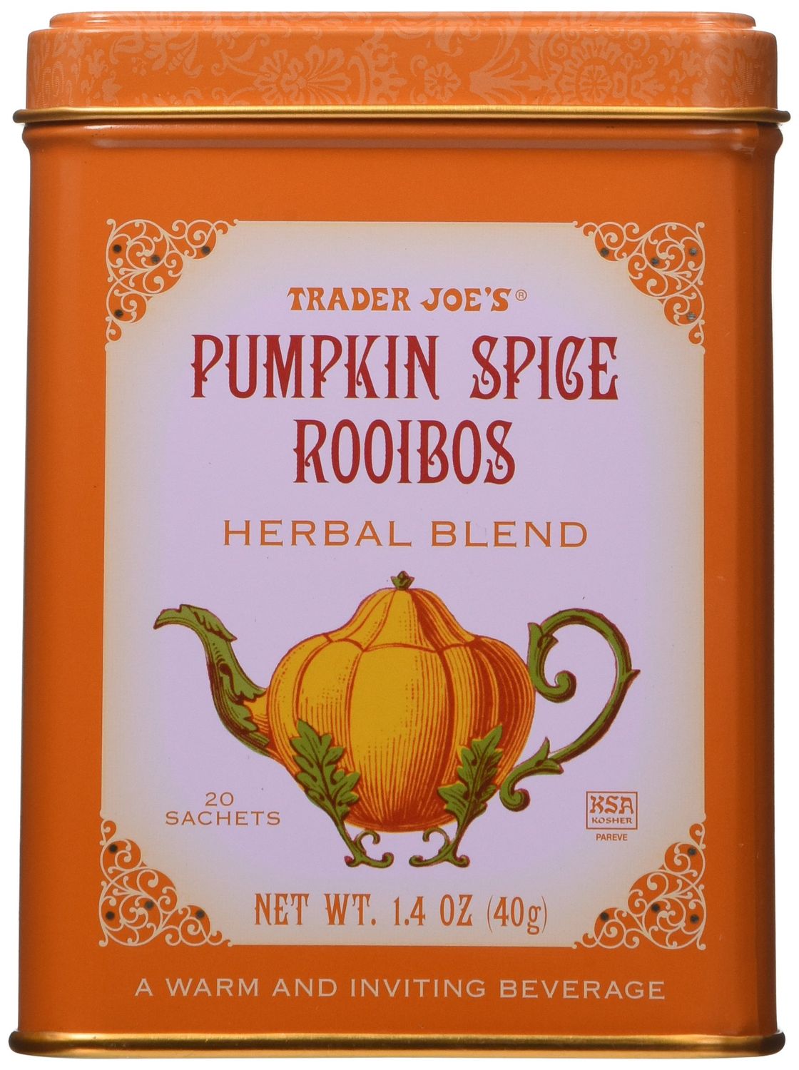 Trader Joe&#39;s Pumpkin Spice Rooibos Herbal Blend Beverage 20 sachets