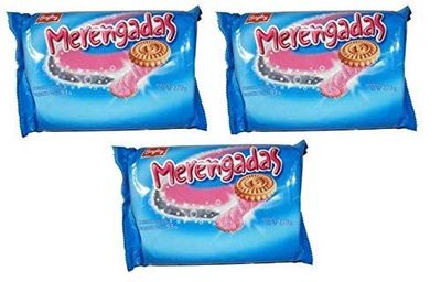 BAGLEY Merengadas Galletas Dulces Con Relleno Sabor Frutilla 279 grs. - 3 Pack. / Sweet Cookies With Stuffed Strawberry Flavor 9.8 oz. - 3 Pack.