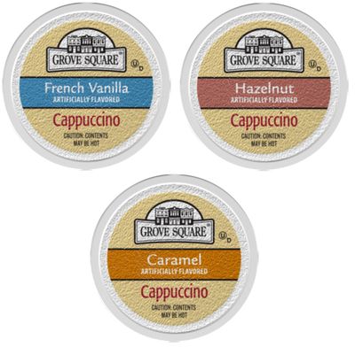 Grove Square Cappuccino Pods, Variety, Single Serve (Pack of 72)