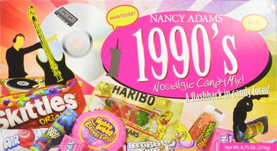 1990s Nancy Adams Nostalgic Candy Mix Gift Box 9.75 Oz. Gift Basket Classic 90&#39;s Candy