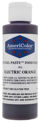 Electric Orange Soft Gel Paste 4-1/2 Ounces by Americolor