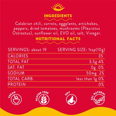 Hot Spread Sauce, Miscela Esplosiva, TuttoCalabria, 10 OZ (285g), Minced Calabrian Chili &amp; Giardiniera Vegetables