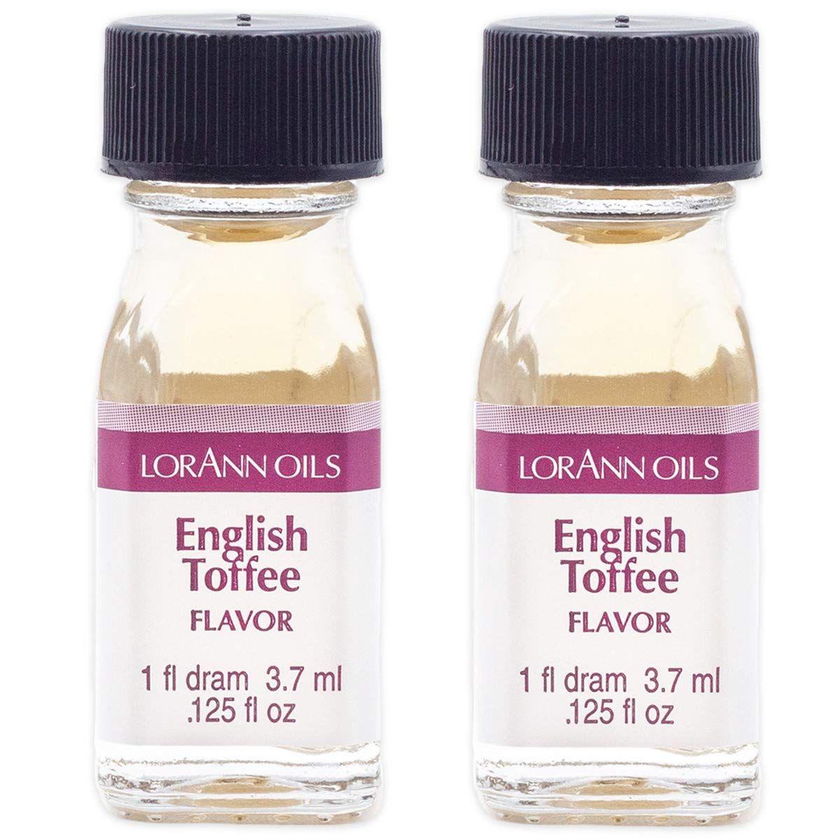 LorAnn English Toffee SS Flavor, 1 dram bottle (.0125 fl oz - 3.7ml - 1 teaspoon) - 2 pack