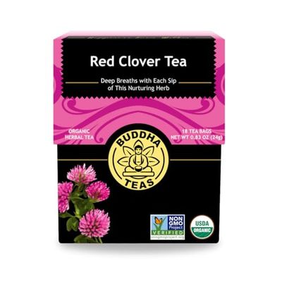 Buddha Teas Organic Red Clover Flower Tea - OU Kosher, USDA Organic, CCOF Organic, 18 Bleach-Free Tea Bags