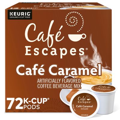 Caf Escapes Caf Caramel, Keurig Single-Serve K-Cup Pods, Flavored Coffee, 72 Count