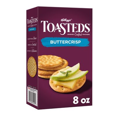 Toasteds Crackers, Party Snacks, Lunch Snacks, Classic Buttercrisp, 8oz Box (1 Box)
