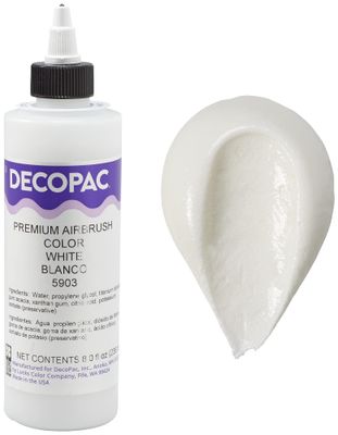 DecoPac White Food Coloring, 8 Fl Oz Airbrush Food Color, Edible Airbrush For Cake Decorating, Cookie Airbrush Coloring, Food Airbrush Kit Add-on, Airbrushes For Cake Decorating 8Fl Oz