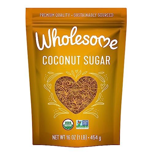 Wholesome Sweeteners 16-Ounce Organic Coconut Sugar, Non GMO, Gluten Free &amp; Vegan Sweetener, for Baking, Sauces, and Smoothies, 1 Pack