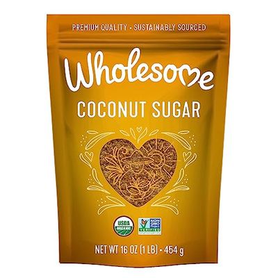 Wholesome Sweeteners 16-Ounce Organic Coconut Sugar, Non GMO, Gluten Free &amp; Vegan Sweetener, for Baking, Sauces, and Smoothies, 1 Pack