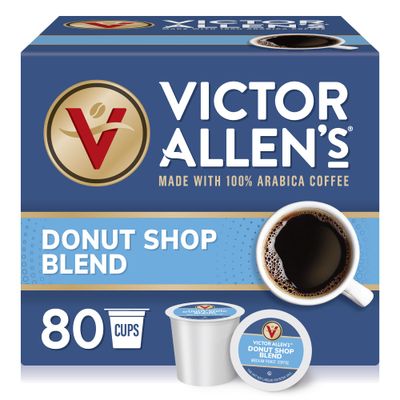 Victor Allen&#39;s Coffee Donut Shop Blend, Medium Roast, 80 Count, Single Serve Coffee Pods for Keurig K-Cup Brewers
