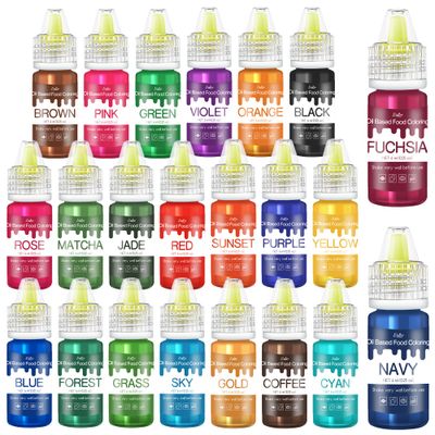 Oil Based Food Coloring for Chocolate - 22 Colors Vivid Food Coloring Set for Candy Melts, Baking, Cake Decorating, Fondant - Fat Soluble Food Color Dye for Icing, Cookie, Crafts - .25 fl.oz Bottles