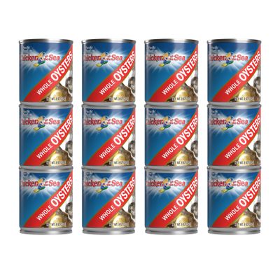 Pacific Pearl Whole Oysters 8 oz Can (Pack of 12)